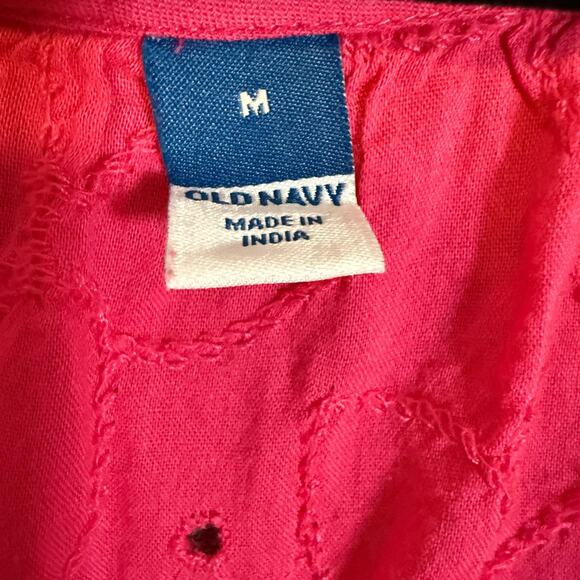 Old Navy Dress Womens Medium Pink Long‎ Sleeve Mini Tiered Bohemian Cottage Core - Picture 6 of 14